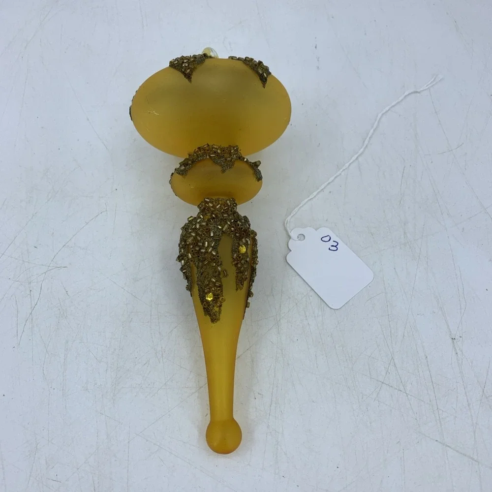 Vtg Amber Finial Ornament 8